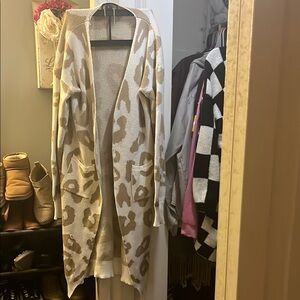 Leopard Print Open Front Cardigan